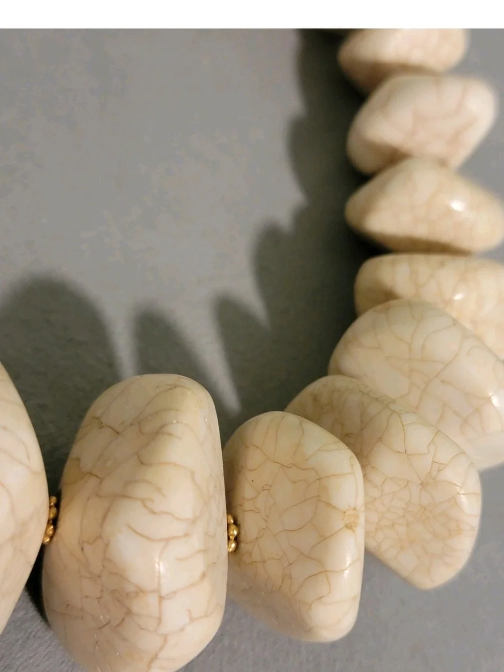 Kenneth Cole Cream Beaded Statement Necklace with Gold-Tone Accents